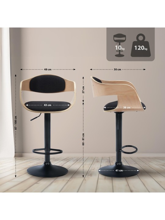 Baarijakkara Kingston B -kangas, luonnonvärinen/musta