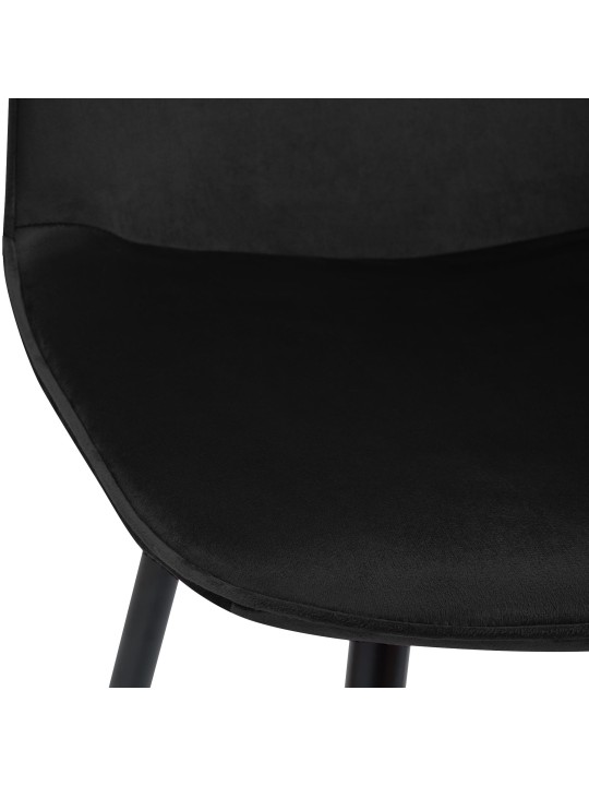 Sarja 2 Maryam samettia ruokapöydän tuolia, musta