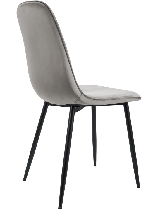 Sarja 2 Maryam samettia ruokapöydän tuolia, vaaleanharmaa