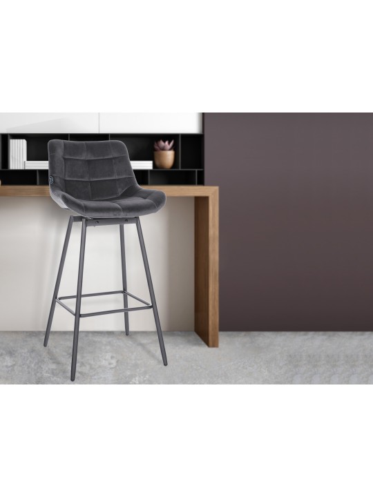 4 kpl Weston Swivel Velvet -baarituolia, tummanharmaa