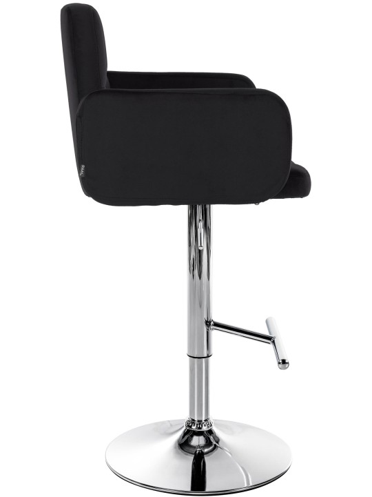 Setti 2 baarijakkaraa Los Angeles sametti kromi, musta