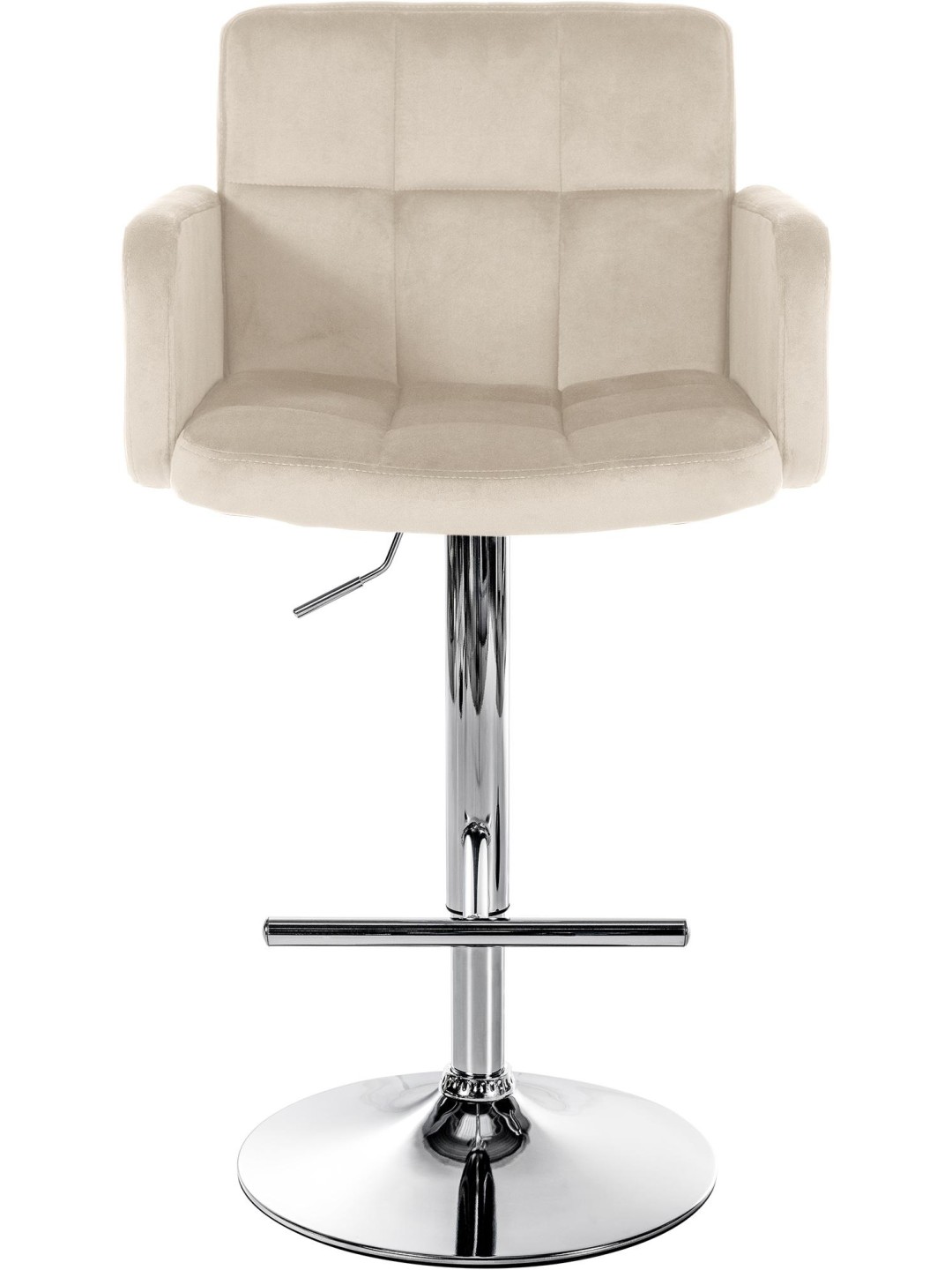 Setti 2 baarijakkaraa Los Angeles sametti kromi, kermanvärinen