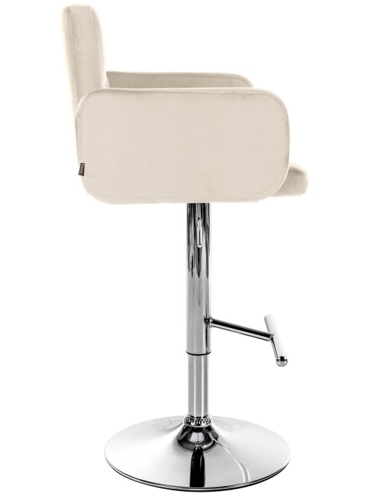 Setti 2 baarijakkaraa Los Angeles sametti kromi, kermanvärinen