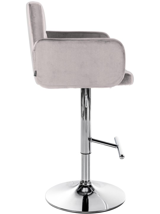 Setti 2 baarijakkaraa Los Angeles sametti kromi, harmaa