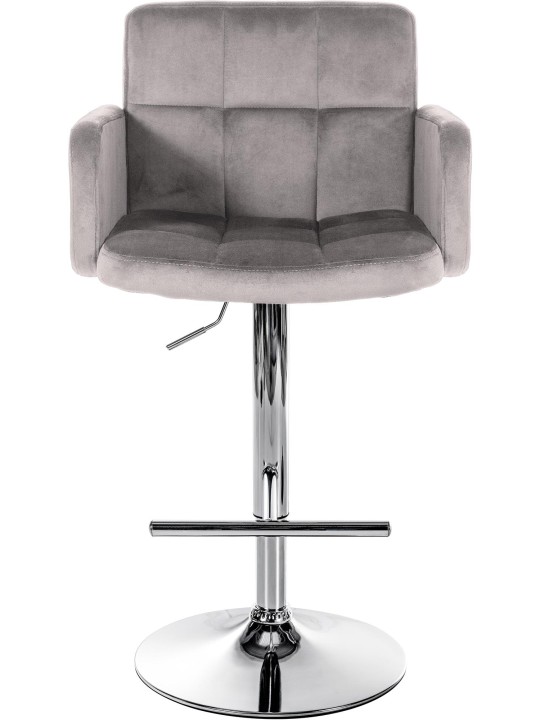 Setti 2 baarijakkaraa Los Angeles sametti kromi, harmaa