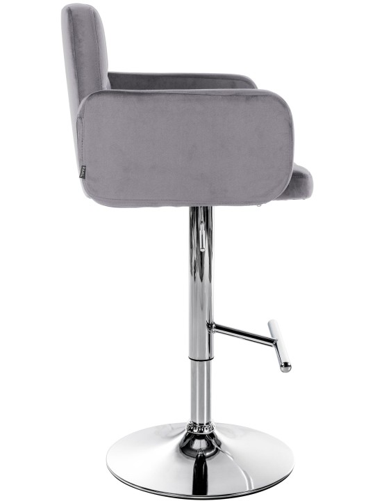 Setti 2 baarijakkaraa Los Angeles sametti kromi, tummanharmaa