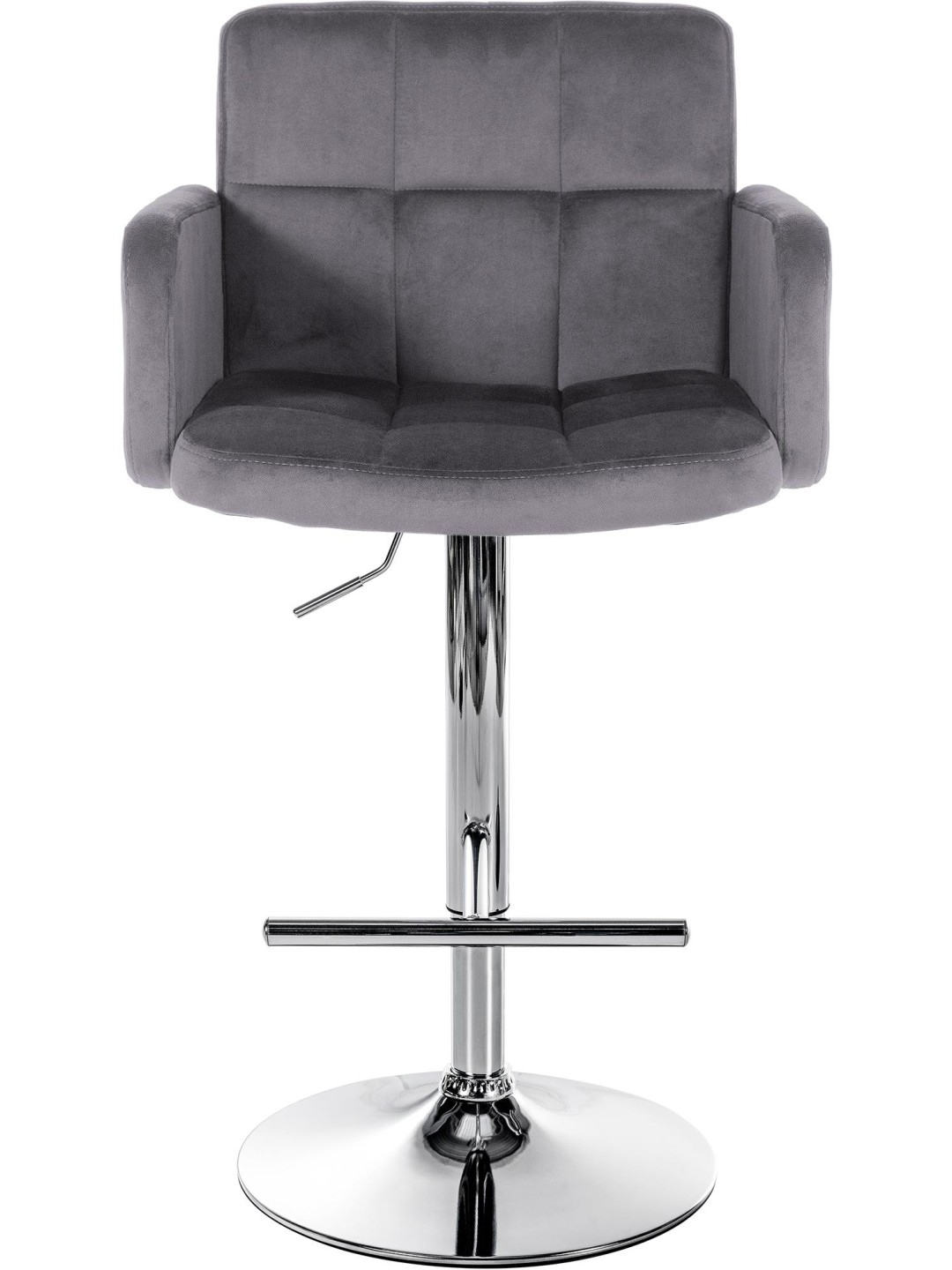 Setti 2 baarijakkaraa Los Angeles sametti kromi, tummanharmaa