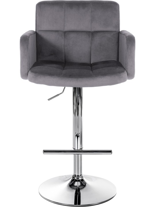 Setti 2 baarijakkaraa Los Angeles sametti kromi, tummanharmaa