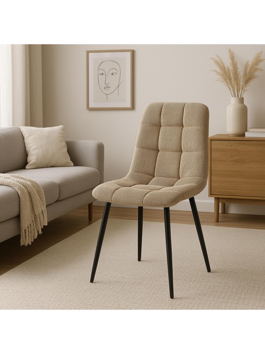 2 ruokapöydän tuolin sarja Antibes Cord, taupe