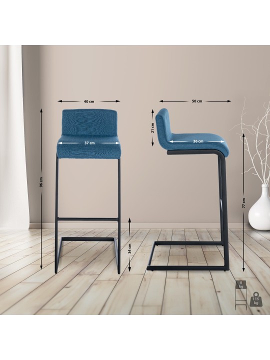 2 baarijakkaran sarja Newport B kangasta, sininen