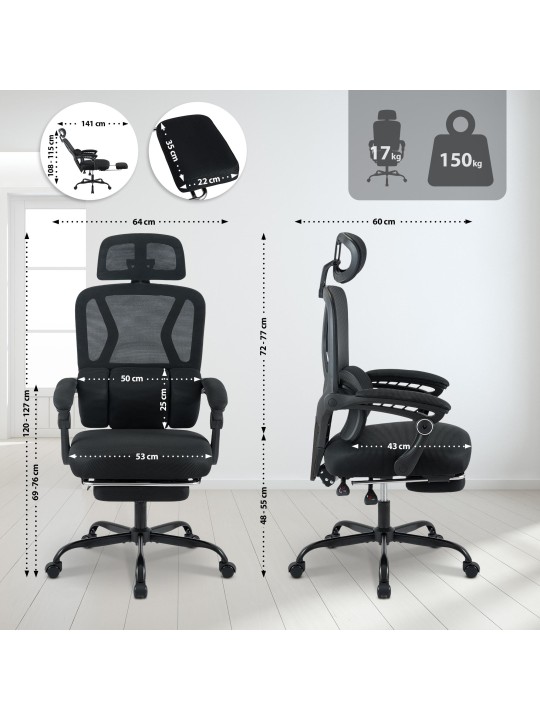 Liberton työtuoli, musta