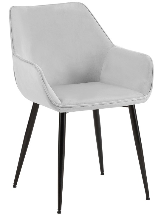 Vessa samettinen ruokapöydän tuoli, vaaleanharmaa