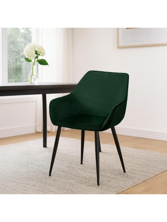 2 ruokapöydän tuolin setti Vessa velvet, vihreä