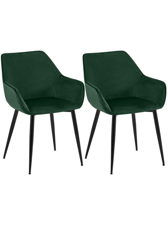 2 ruokapöydän tuolin setti Vessa velvet, vihreä