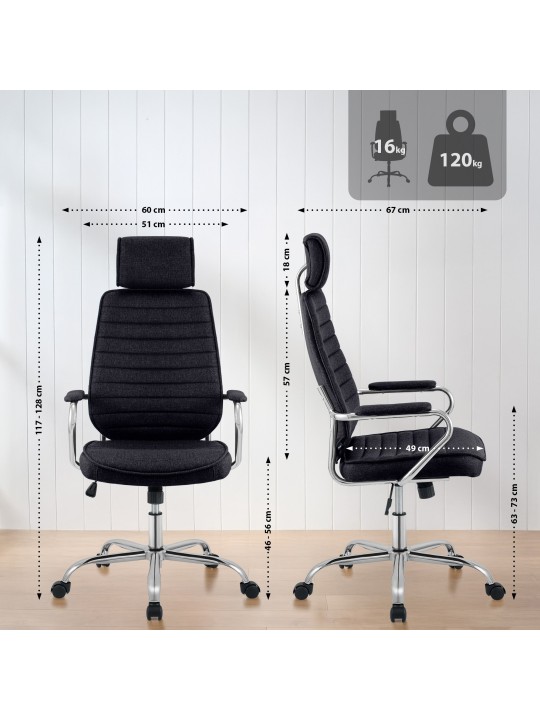 Työtuoli Rako kangasta, musta