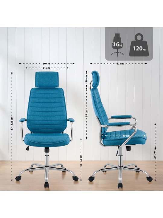 Työtuoli Rako kangasta, sininen