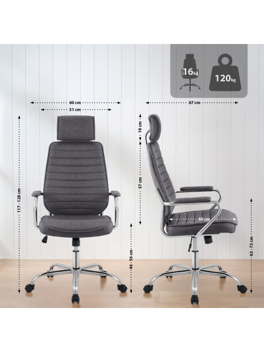 Työtuoli Rako kangasta, tummanharmaa Työtuoli Rako kangasta, tummanharmaa