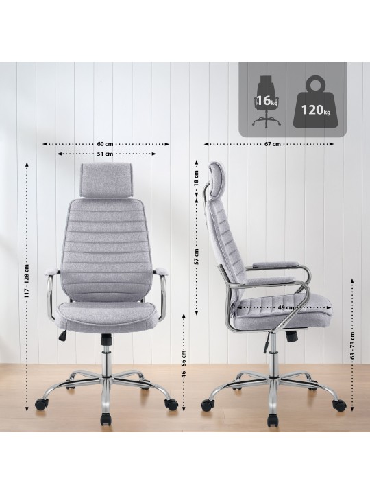 Työtuoli Rako kangasta, vaaleanharmaa