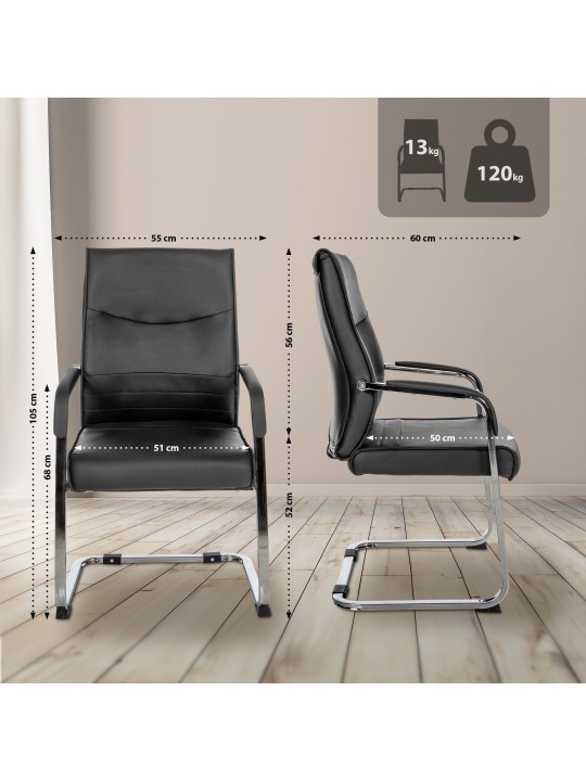 2 vierailijatuolin setti Hobart, musta