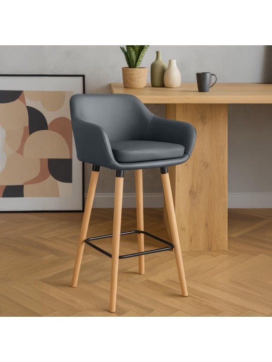 Baarijakkara Grant keinonahkaa, harmaa