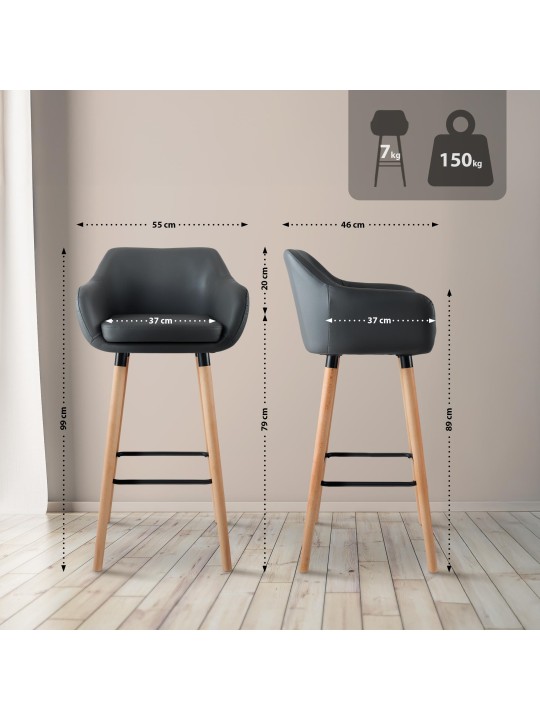 Baarijakkara Grant keinonahkaa, harmaa