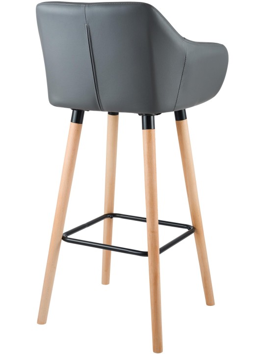 2 baarituolia Grant keinonahkaa, harmaa 2 baarituolia Grant keinonahkaa, harmaa