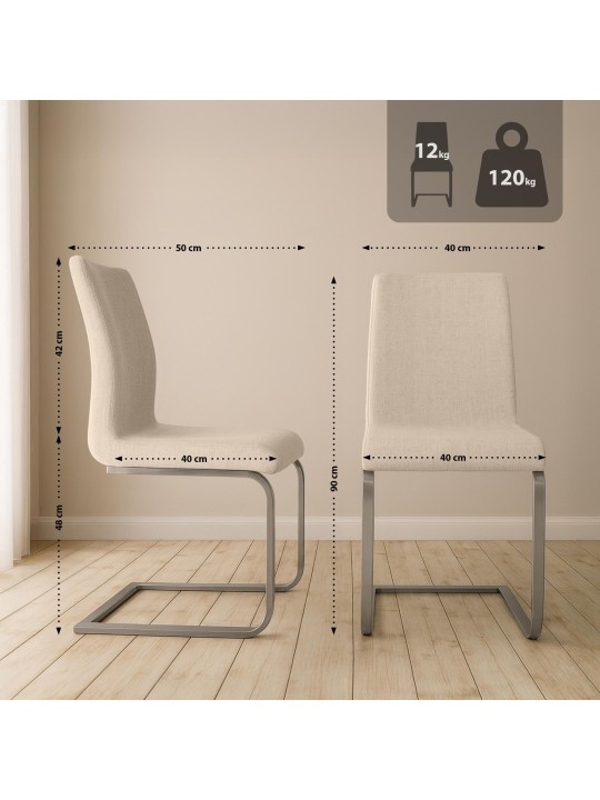 Belfort ruokapöydän tuoli FABRIC, kermanvärinen