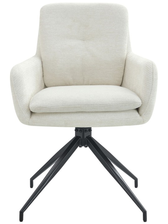 Ruokapöydän tuoli Pickett kangasta, kermanvärinen