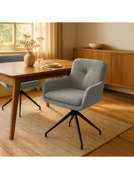 Ruokapöydän tuoli Pickett kangasta, taupe