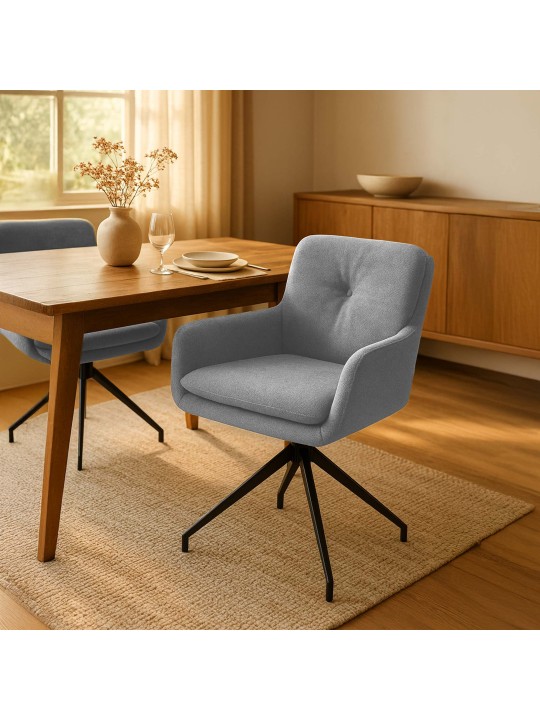 2 ruokapöydän tuolin sarja Pickett kangas, harmaa