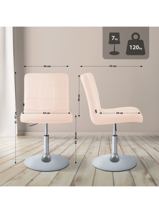 Tuoli Ricky keinonahkaa, kermanvärinen