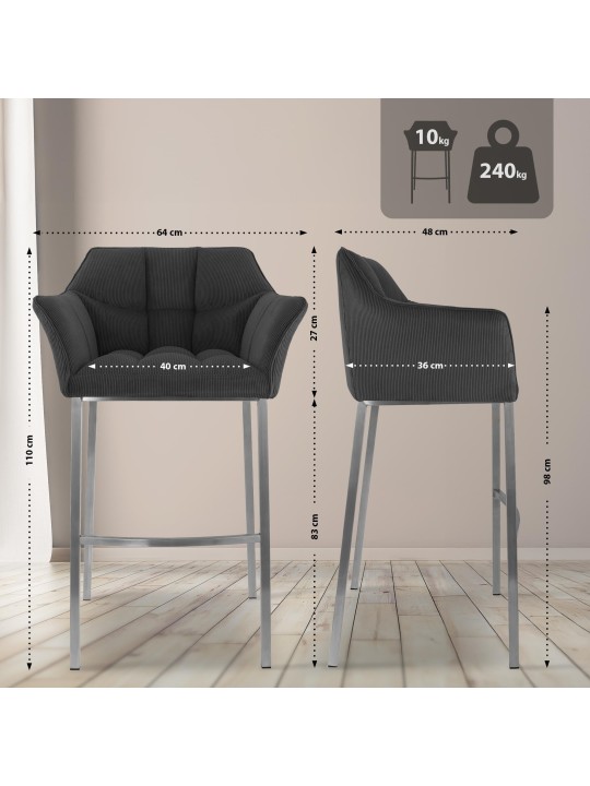 Baarijakkara Damaso E johto 4 jalan rungolla, tummanharmaa
