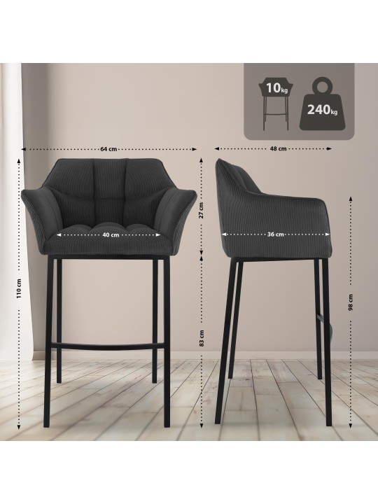 Baarijakkara Damaso B johto 4 jalan rungolla, tummanharmaa