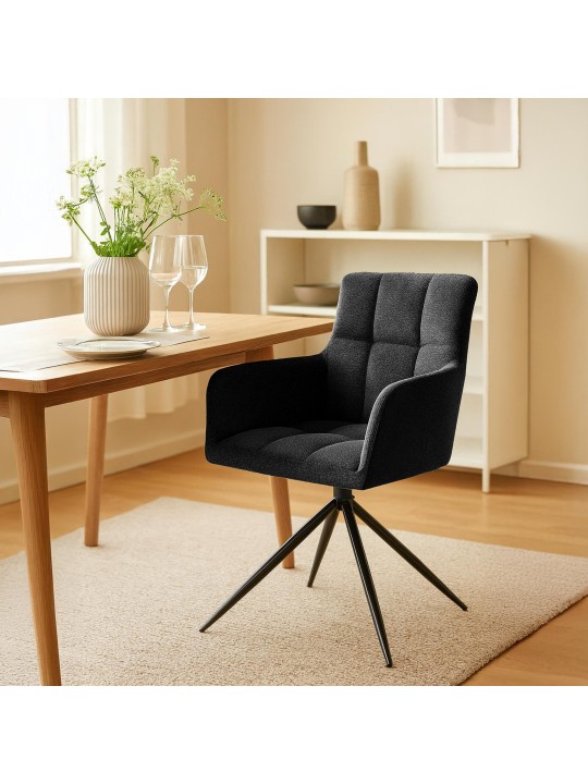 Ruokasalin tuoli Jonah kangasta, musta