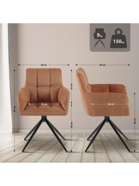 Ruokasalin tuoli Jonah kangasta, oranssi