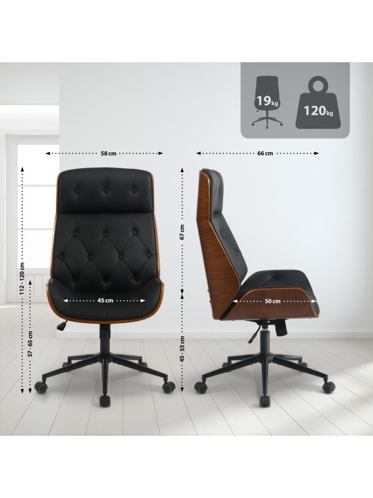 Työtuoli Martil pähkinä/, musta