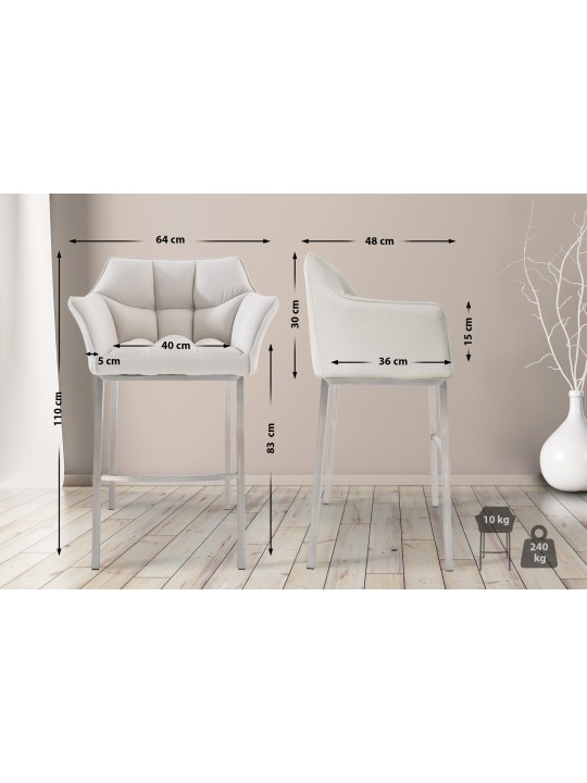 Baarijakkara Damaso E -kangas 4 jalan rungolla, valkoinen