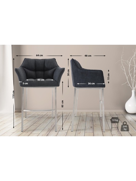 Baarijakkara Damaso E -kangas 4 jalan rungolla, tummanharmaa