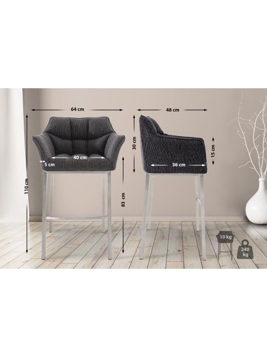 Baarijakkara Damaso E -kangas 4 jalan rungolla, titaaninharmaa