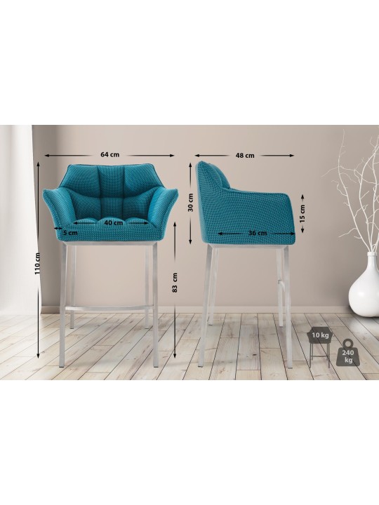 Baarijakkara Damaso E -kangas 4 jalan rungolla, turkoosi