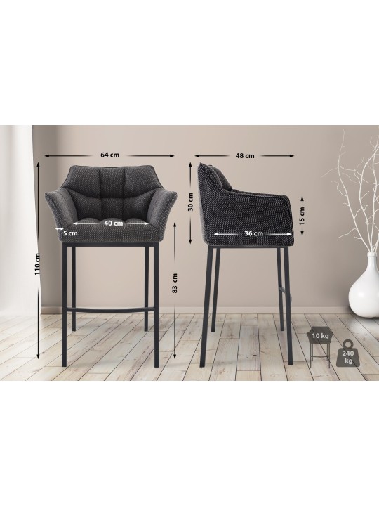 Baarijakkara Damaso B -kangas 4 jalan rungolla, titaaninharmaa