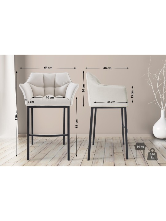 Baarijakkara Damaso B -kangas 4 jalan rungolla, valkoinen