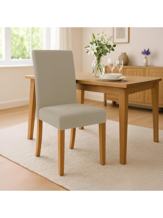 Setti 2 ruokasalin tuolia Ina Cord antiikkivalo, vaaleanruskea