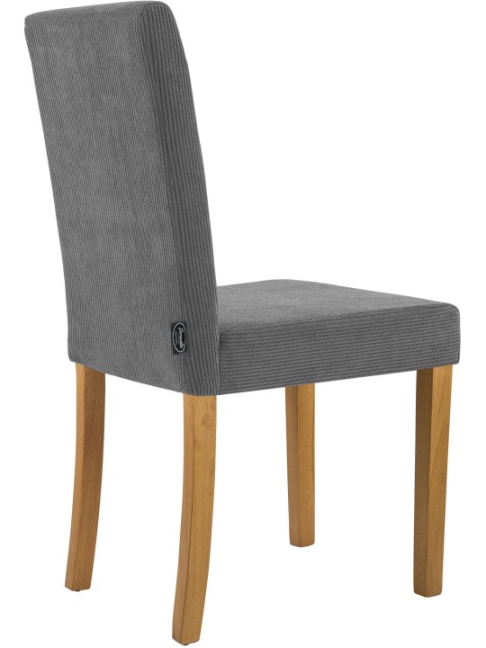 Setti 2 ruokasalin tuolia Ina Cord antiikkivalo, harmaa