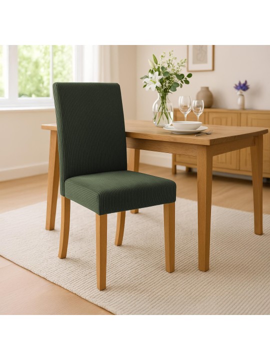 Setti 2 ruokasalin tuolia Ina Cord antiikkivalo, vihreä