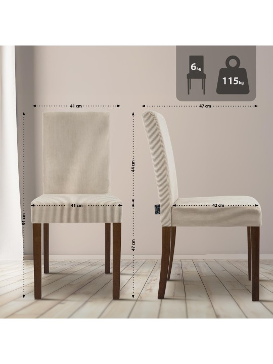 Sarja 2 ruokasalin tuolia Ina Cord antiikki tumma, vaaleanruskea