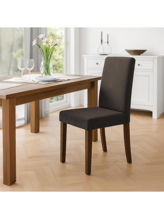 Sarja 2 ruokasalin tuolia Ina Cord antiikki tumma, ruskea