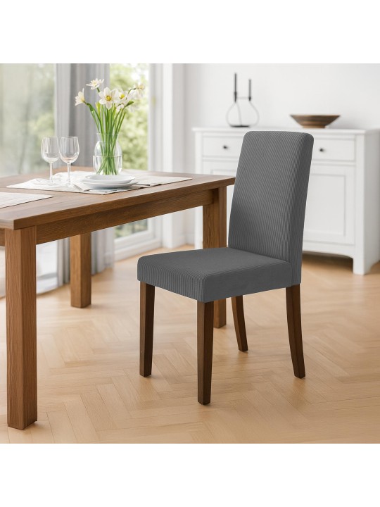 Sarja 2 ruokasalin tuolia Ina Cord antiikki tumma, harmaa