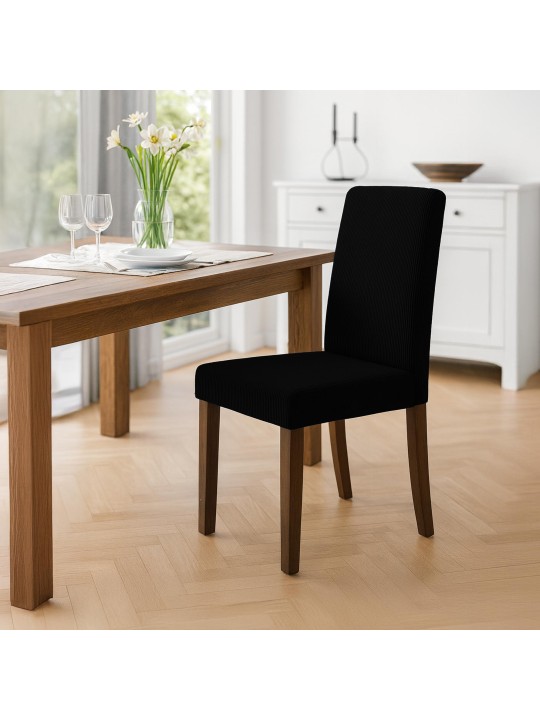 Sarja 2 ruokasalin tuolia Ina Cord antiikki tumma, musta