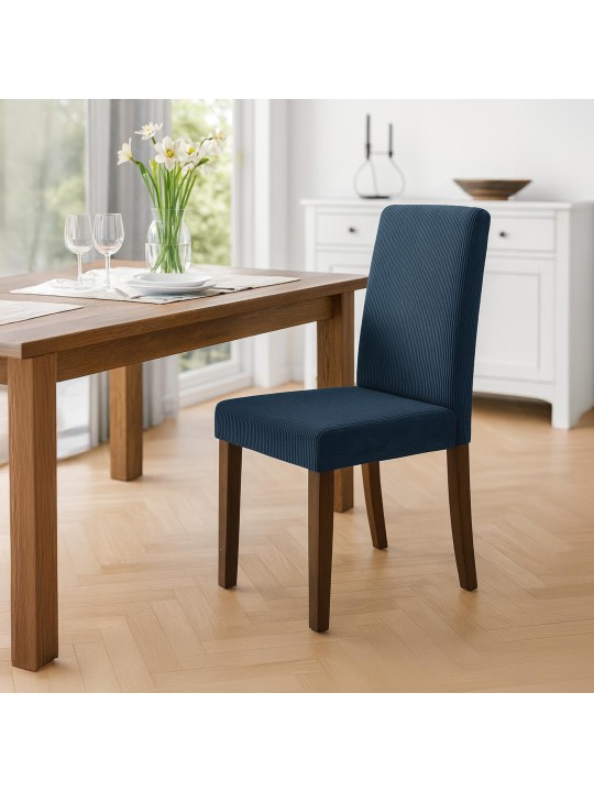 Sarja 2 ruokasalin tuolia Ina Cord antiikki tumma, sininen